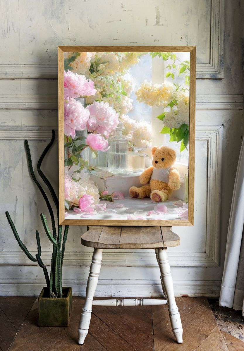 Teddy Bear in Bloom Poster. — room view 1