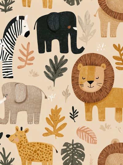 Cute Animal Friends — Kids Illustration Print. poster