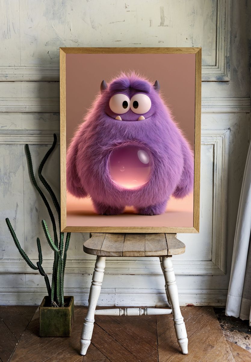 Purple Monster Character Poster. — room view 1