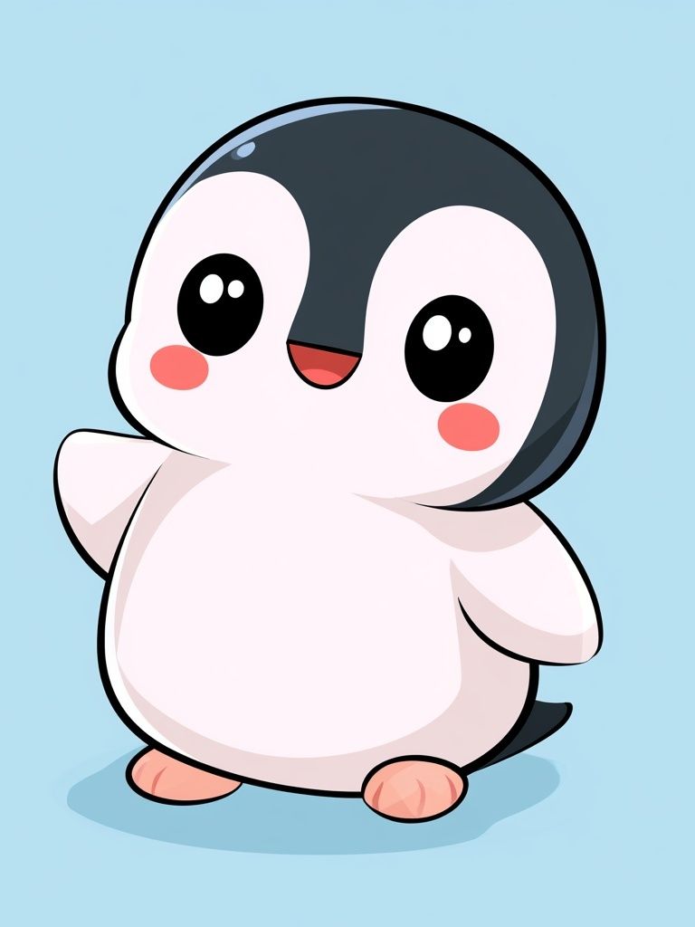 Cute Penguin Cartoon Poster. poster — kids art