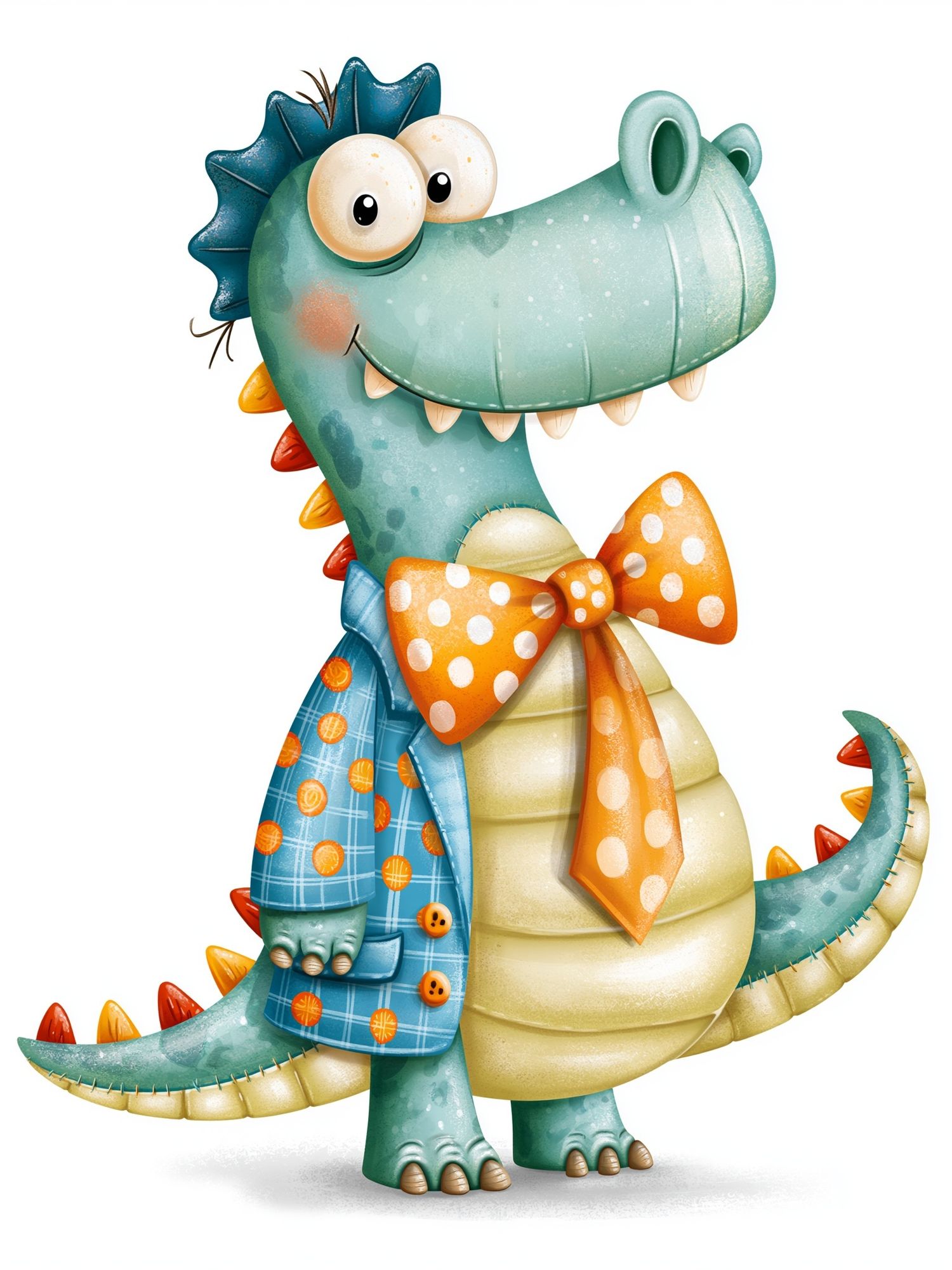 Dapper Dinosaur Illustration Poster. poster detail