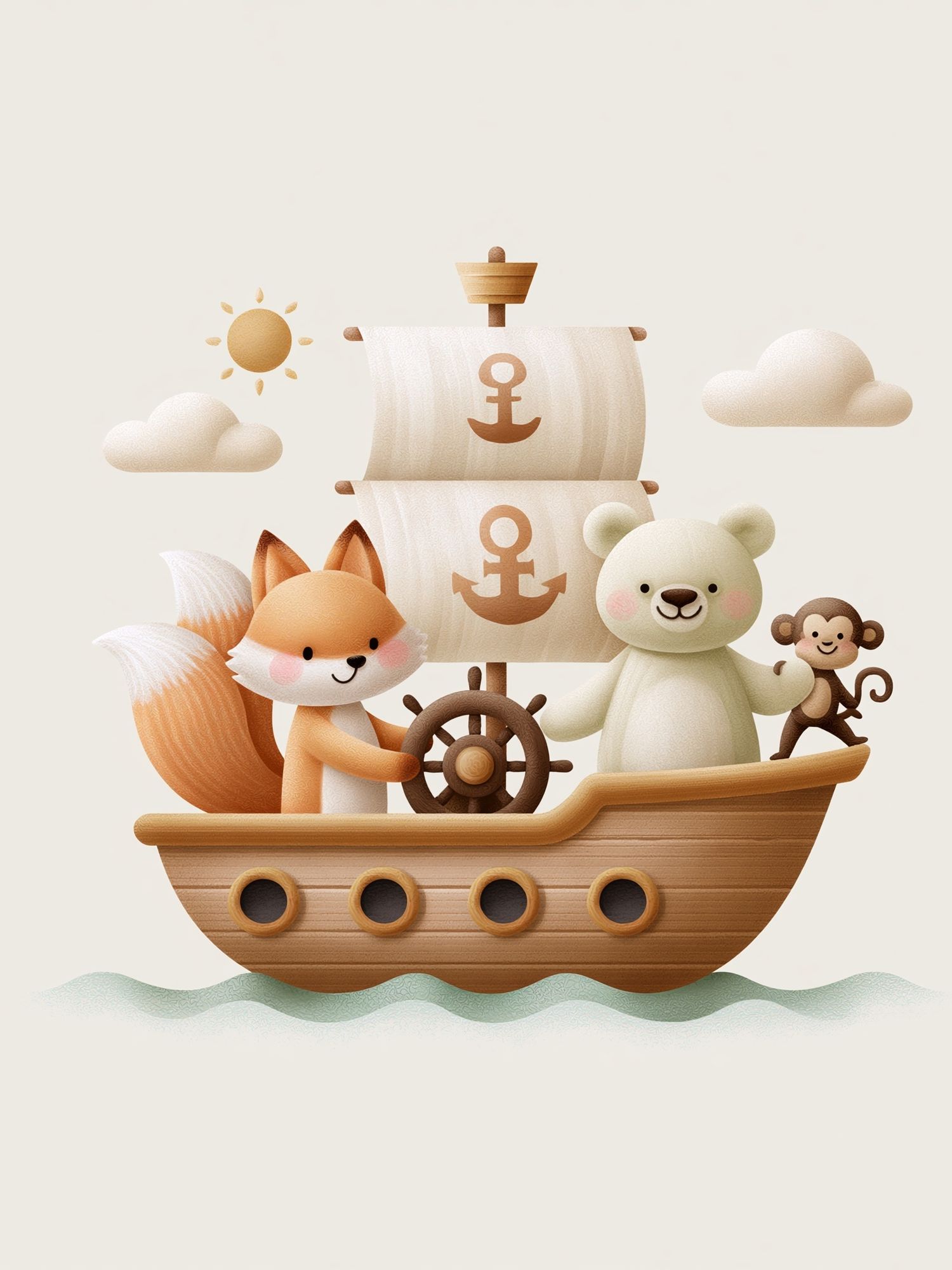 Cute Pirate Ship Nursery Print. poster — kids art
