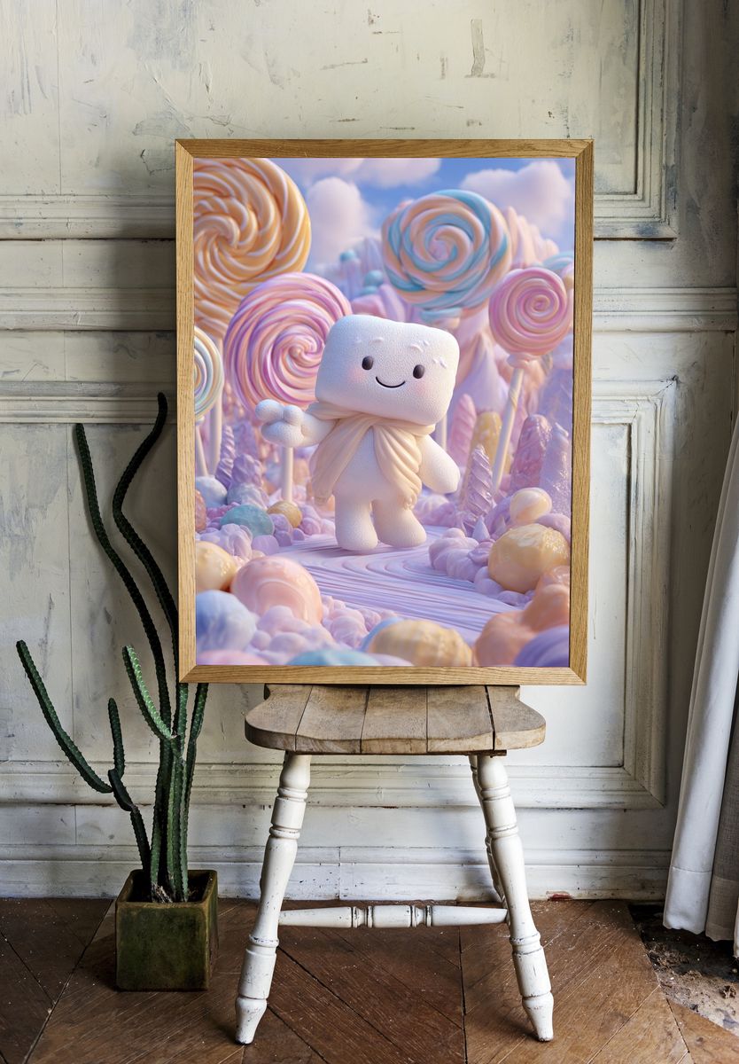 Candy Cloud Character Illustration Poster. room preview