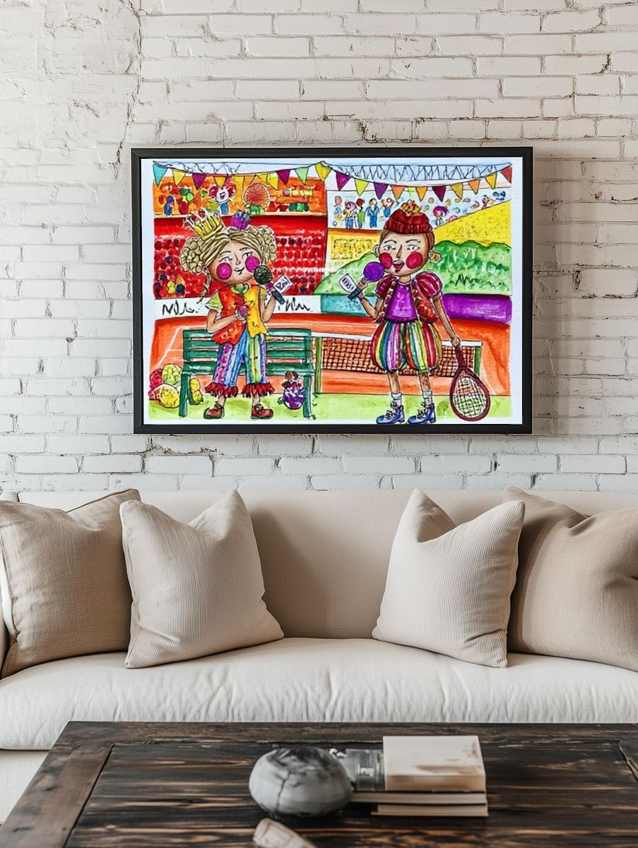 Colorful Kids Sports Illustration Poster. — room view 1