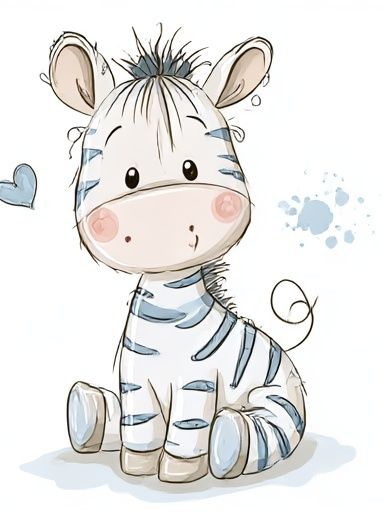Cute Zebra Nursery Illustration Poster. poster detail