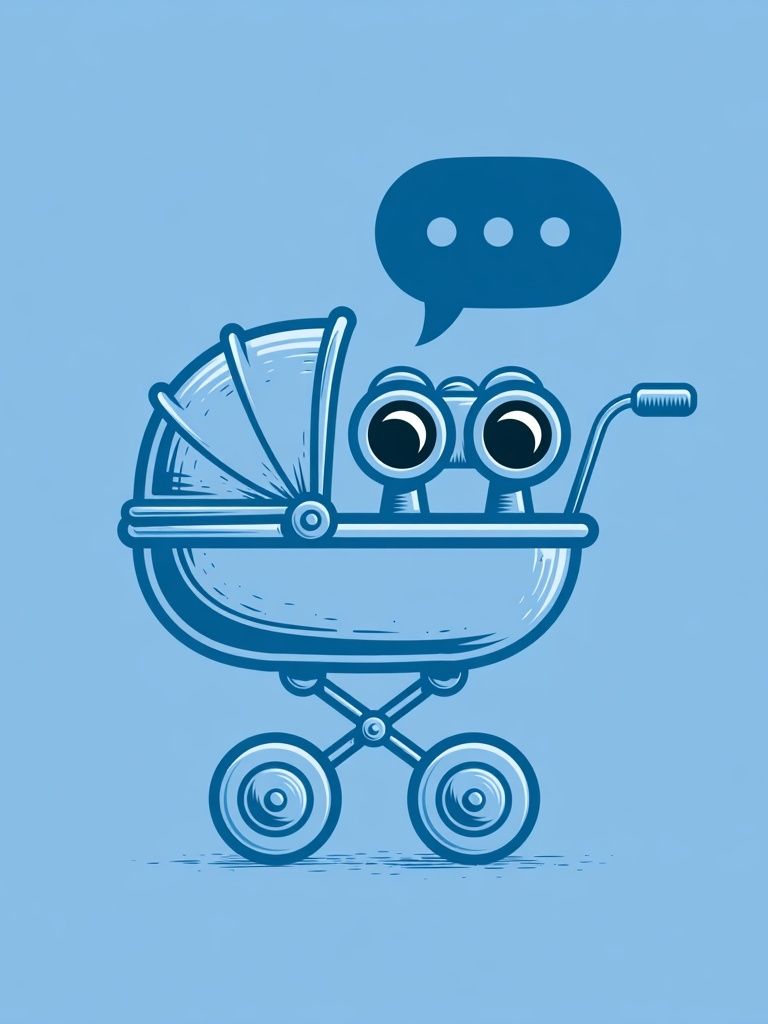Baby Stroller Cartoon Print. poster — kids art