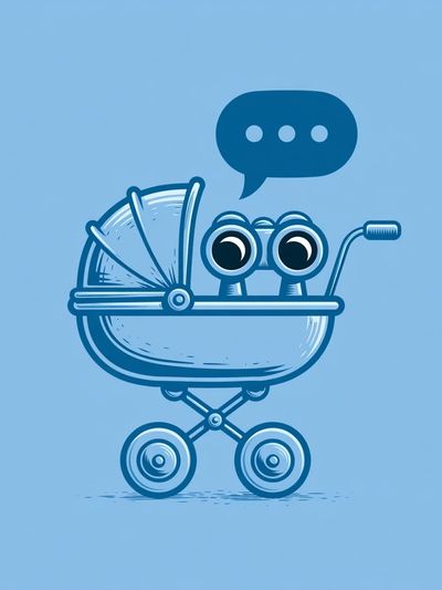 Baby Stroller Cartoon Print. poster
