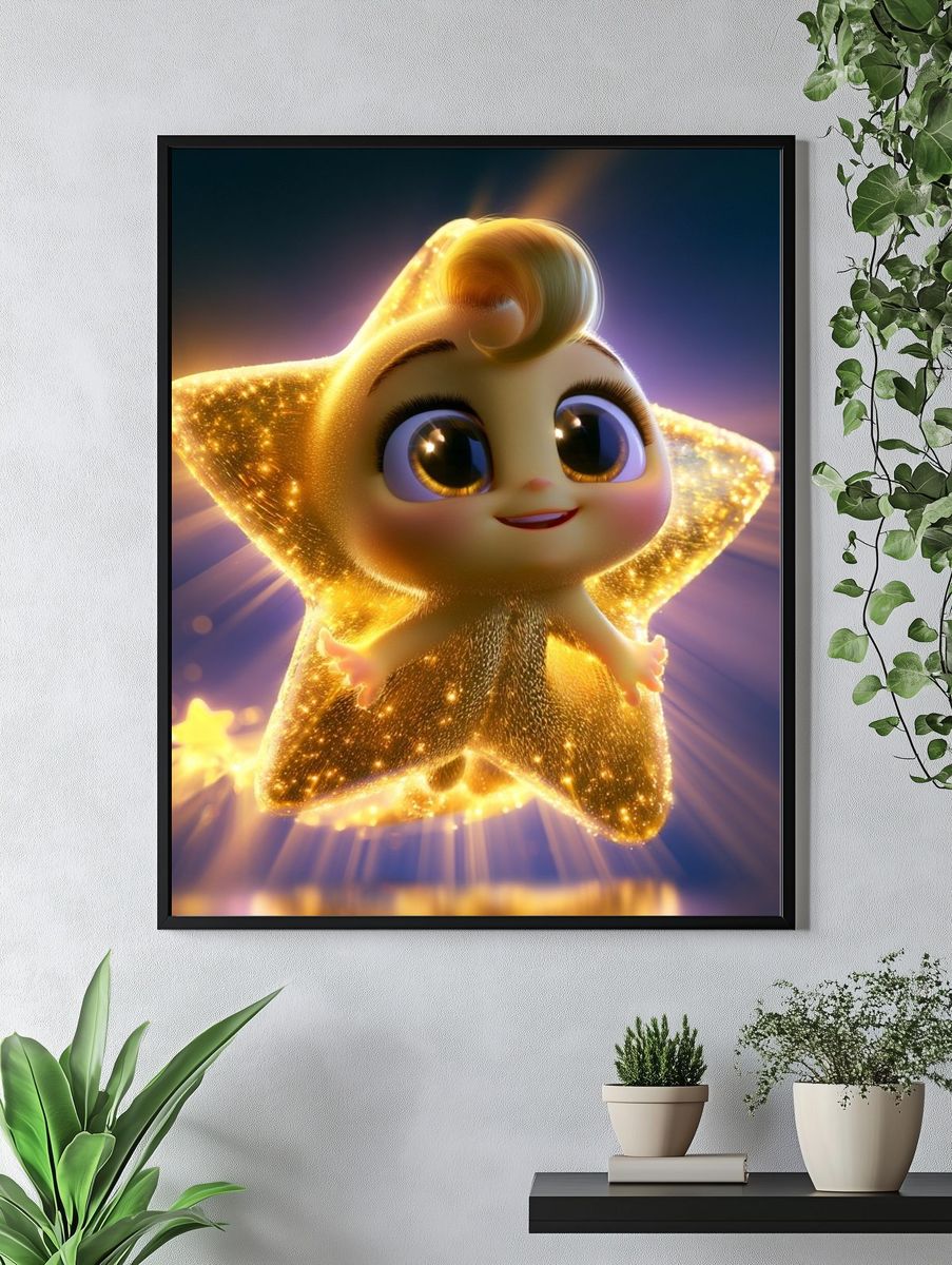 Glowing Star Baby Cartoon Print. — room view 4