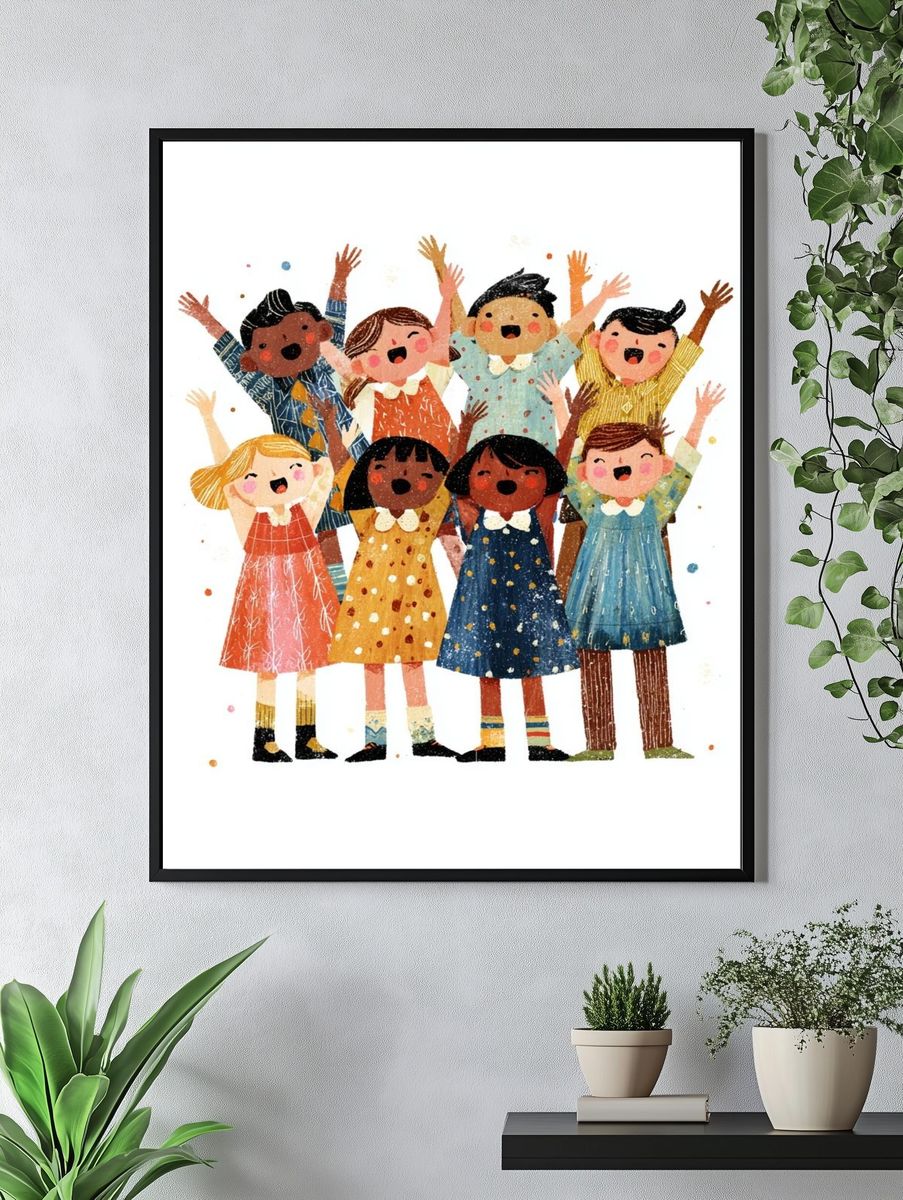 Joyful Kids — Illustration Print. — room view 4