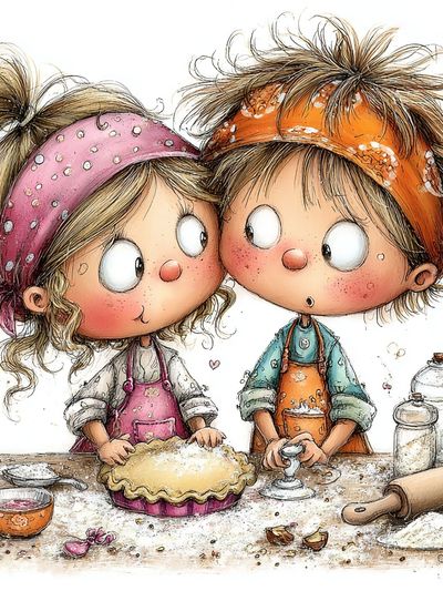 Baking Kids Illustration Poster. poster