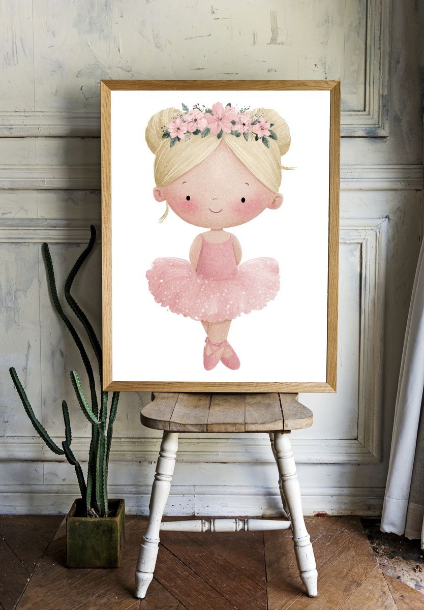 Ballet Dancer — Kids Illustration Print room preview