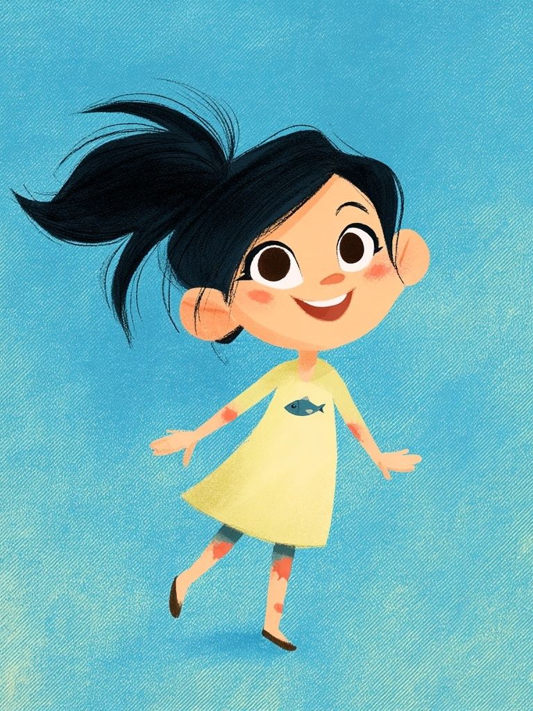 Smiling Girl Illustration Poster. poster detail