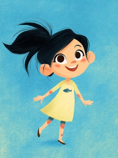 Smiling Girl Illustration Poster. poster print