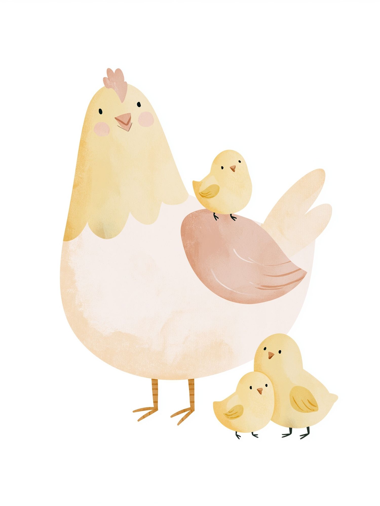 Cute Chick Family Illustration Poster. poster detail