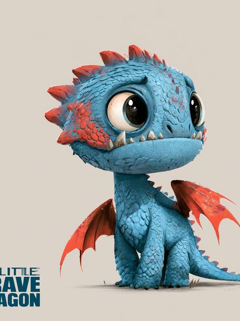 The Little Brave Dragon Poster. poster — kids art
