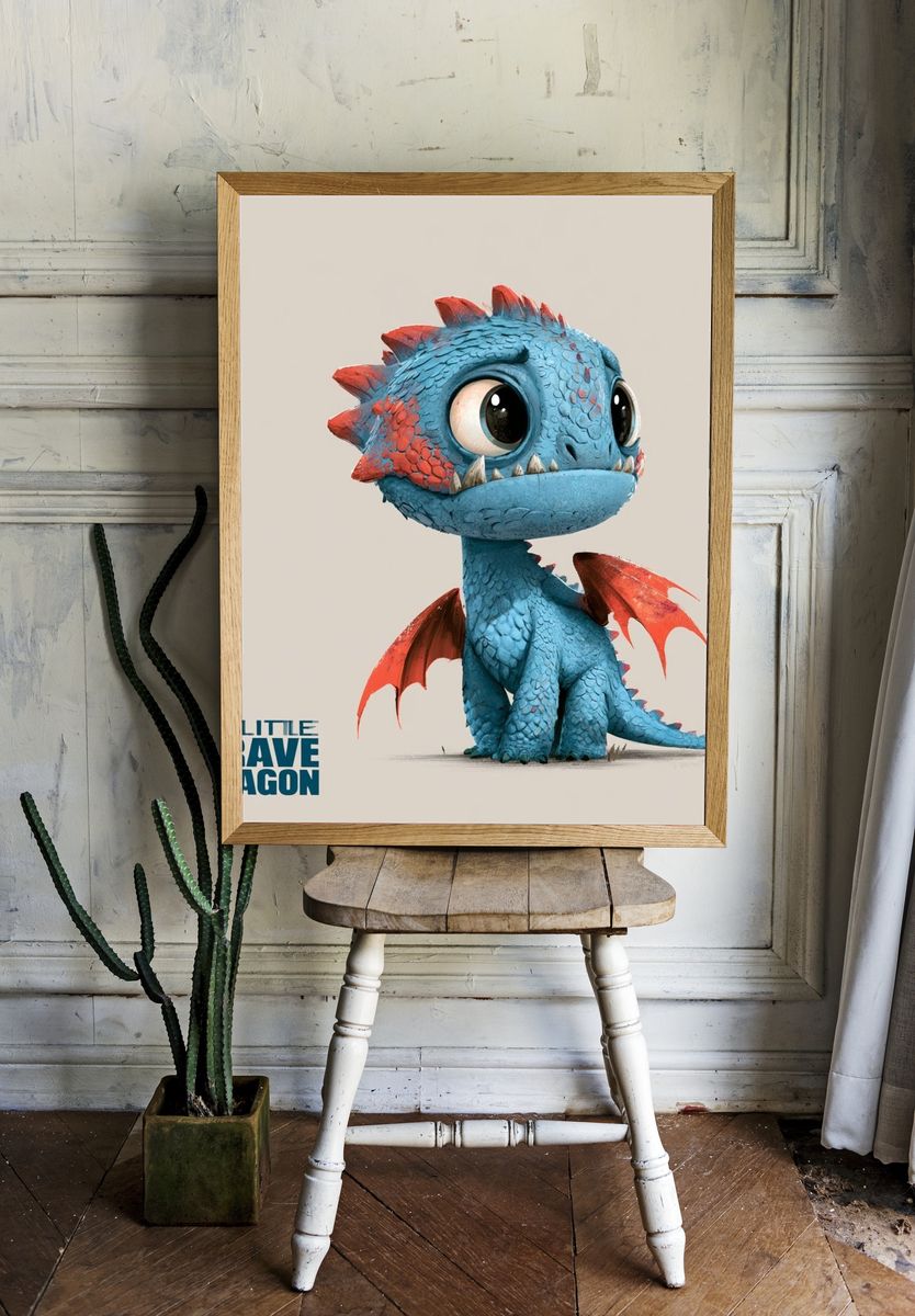 The Little Brave Dragon Poster. — room view 1