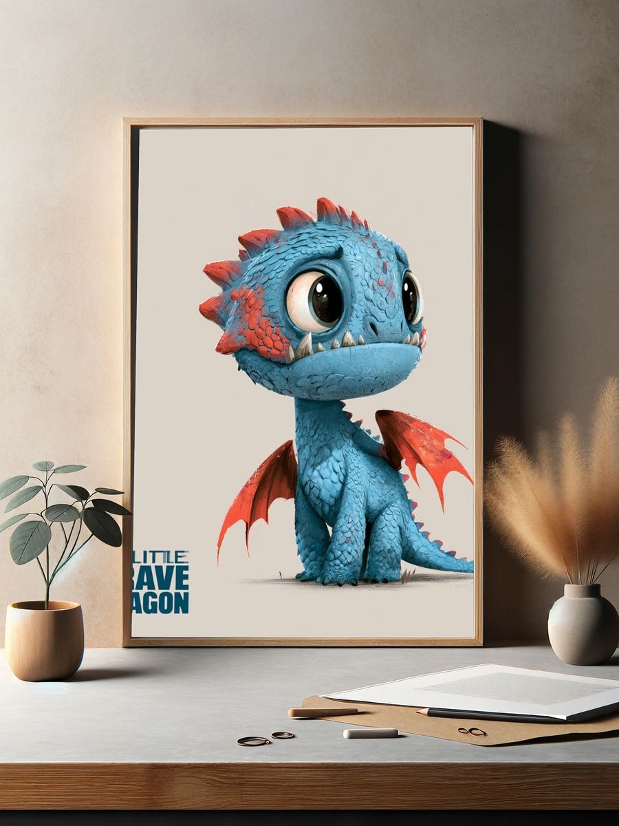 The Little Brave Dragon Poster. — room view 2