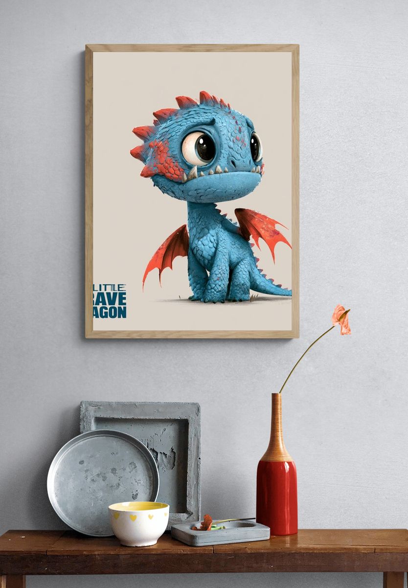 The Little Brave Dragon Poster. — room view 3