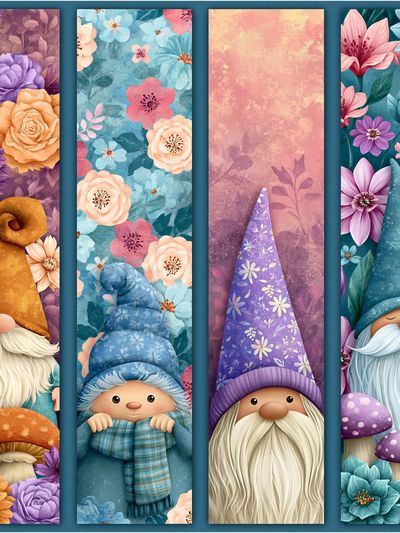 Whimsical Garden Gnomes Illustration Poster. poster