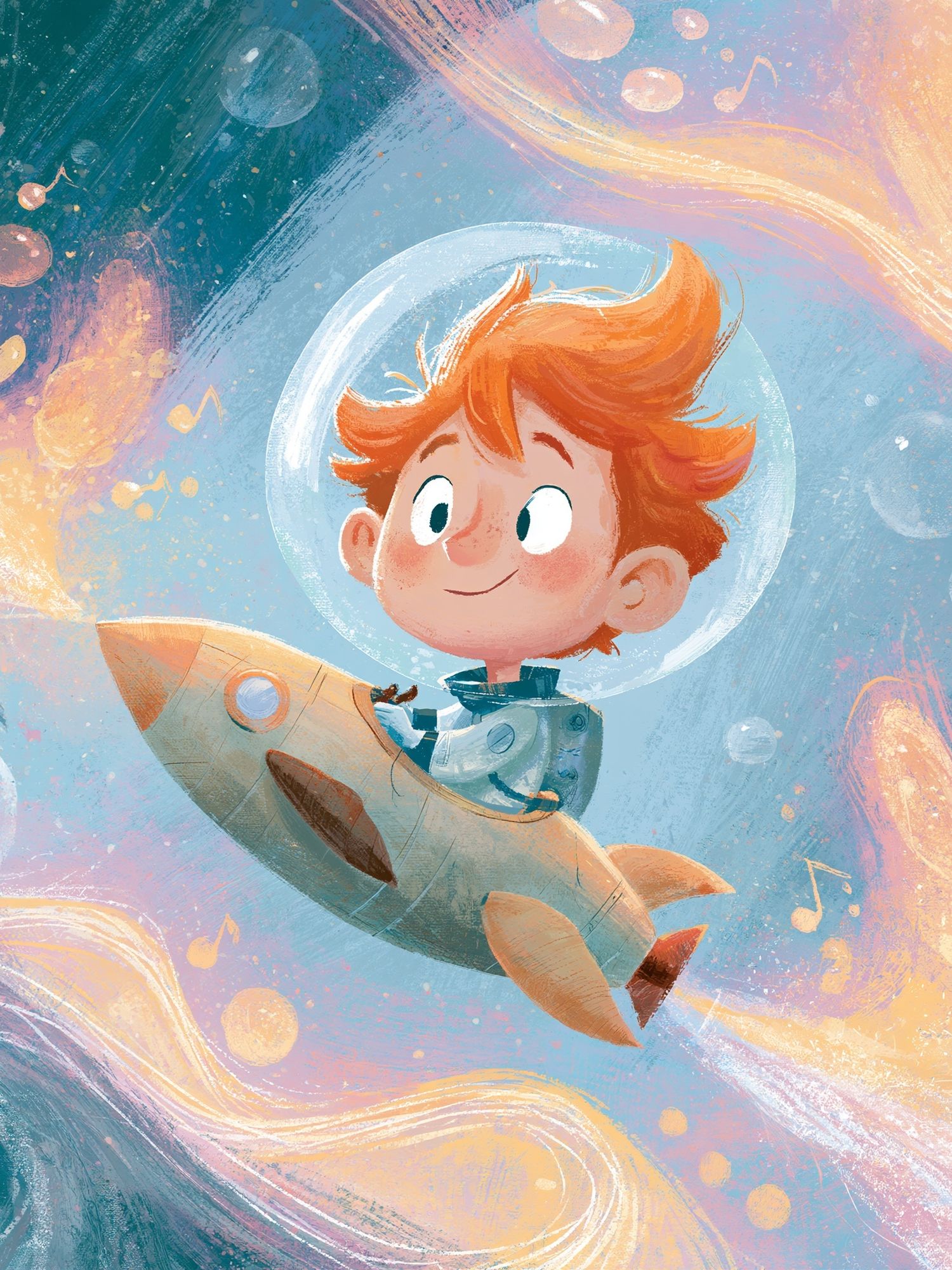 Space Boy Rocket Ride Print. poster detail