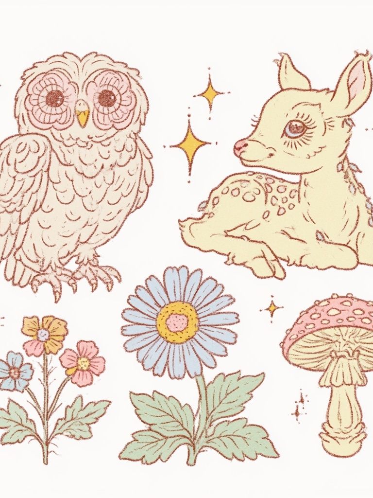 Whimsical Woodland Nursery Print. poster — kids art