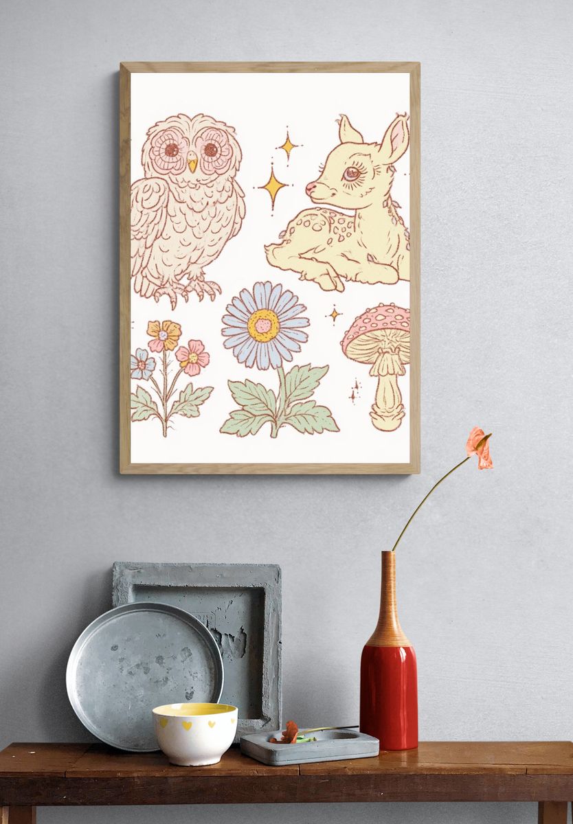 Whimsical Woodland Nursery Print. — room view 3