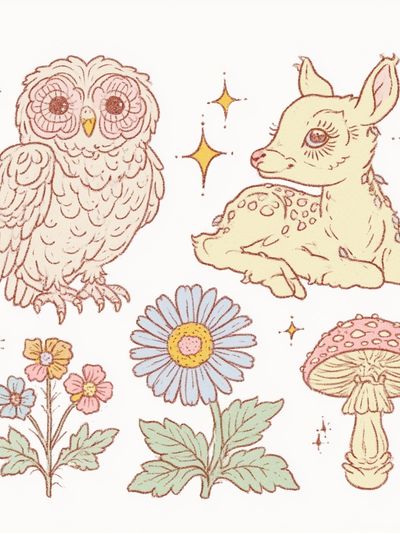 Whimsical Woodland Nursery Print. poster