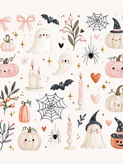 Halloween Pumpkin Ghost Print.