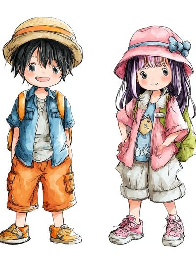 Cute Kids Travel Illustration Poster. poster print