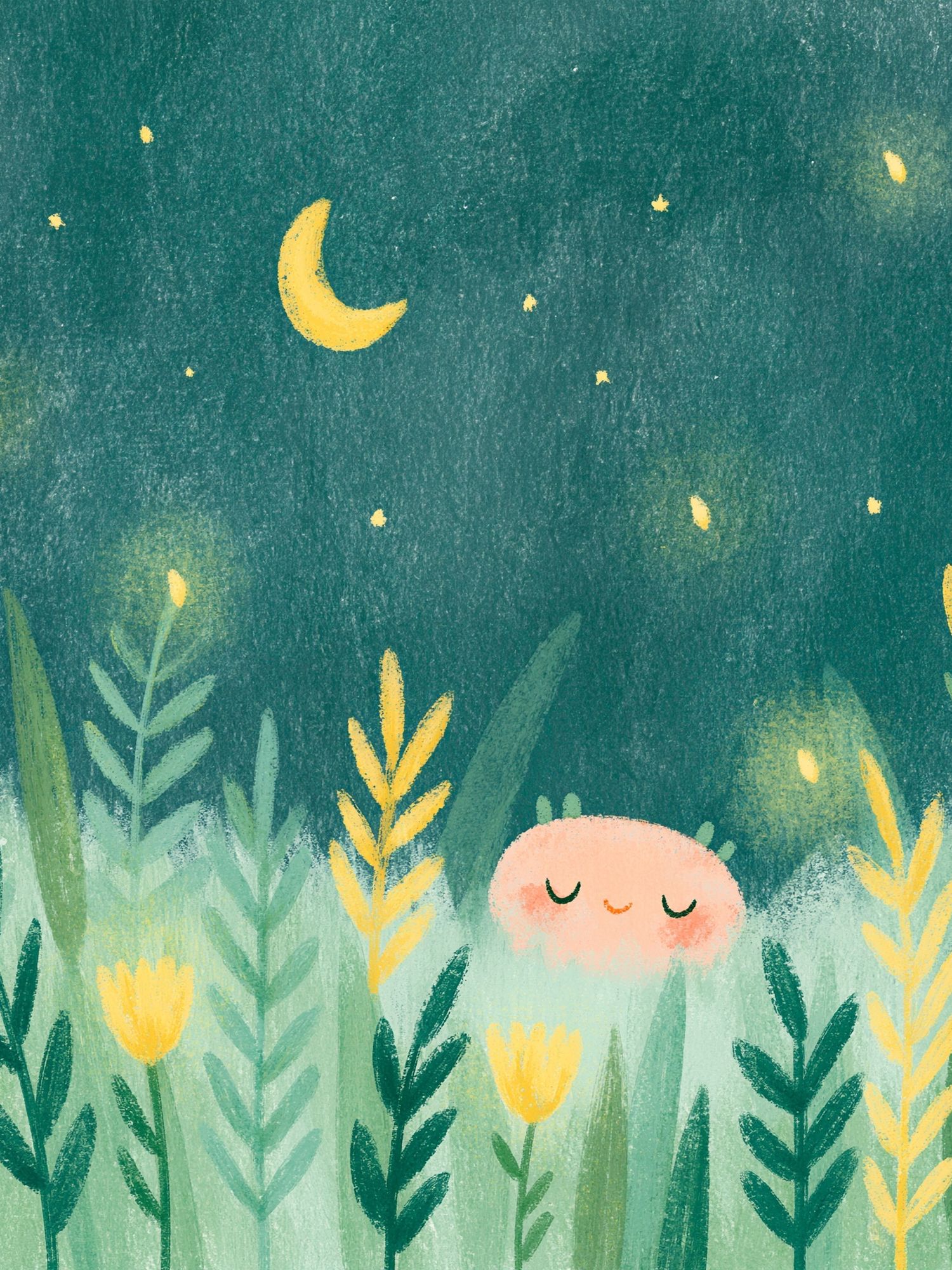 Moonlit Meadow Nursery Print. poster — kids art