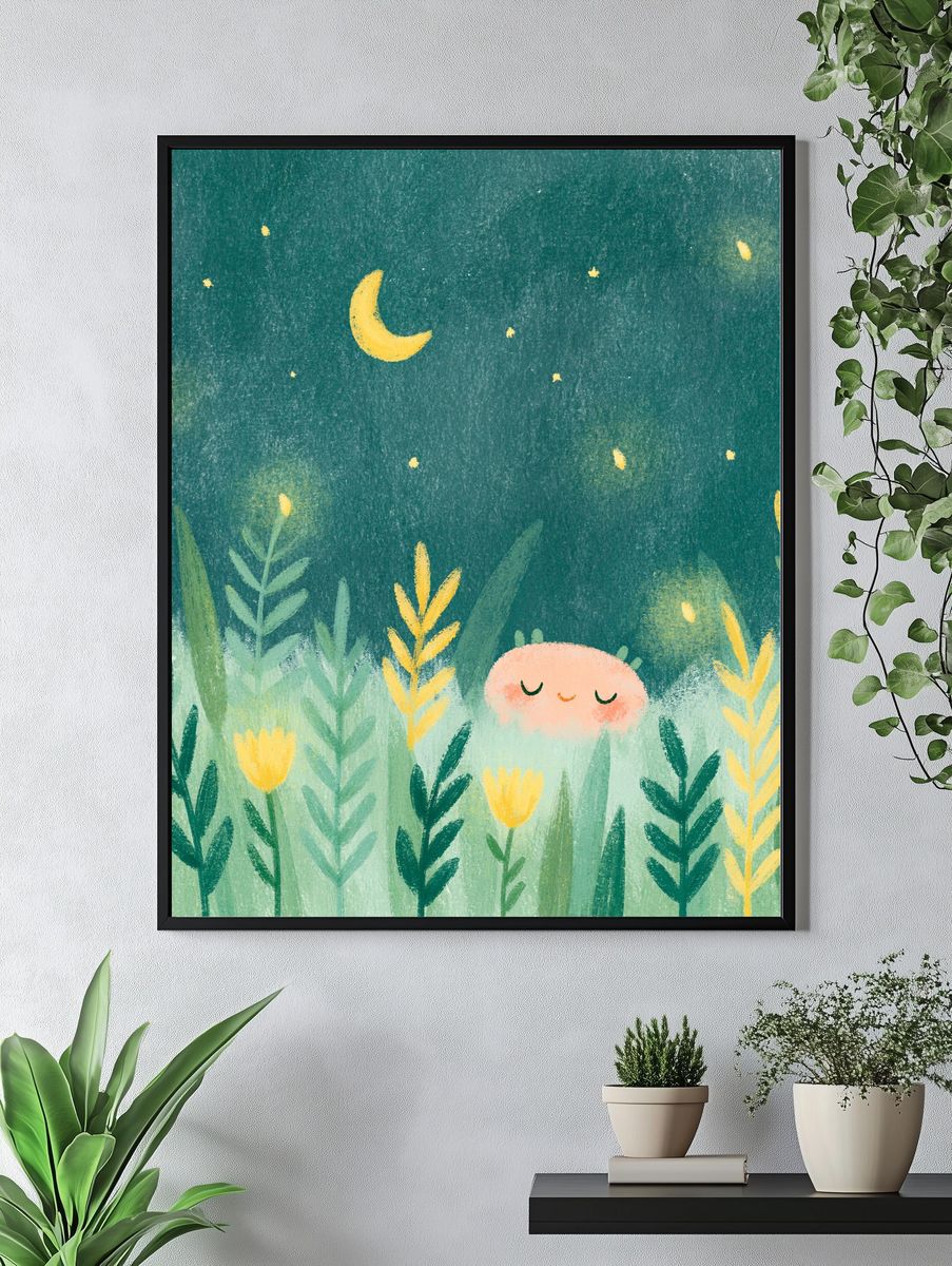 Moonlit Meadow Nursery Print. — room view 4