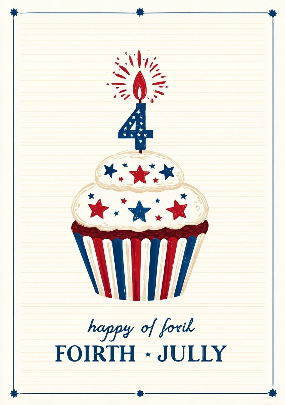 Fourth of July Cupcake Poster. poster detail