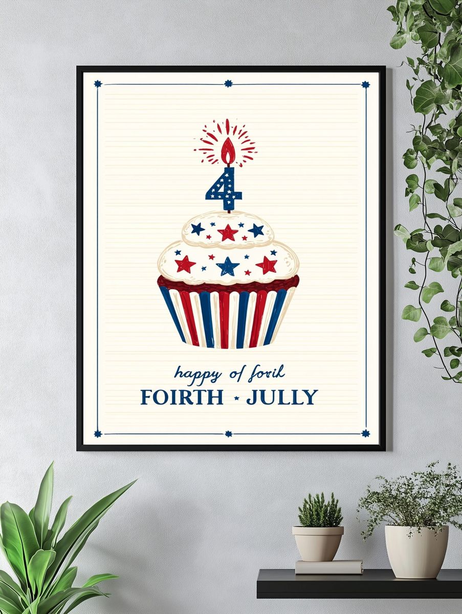 Fourth of July Cupcake Poster. — room view 4