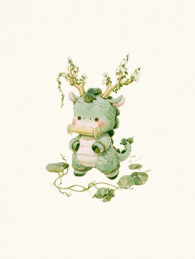 Baby Dragon Watercolor Print. poster print
