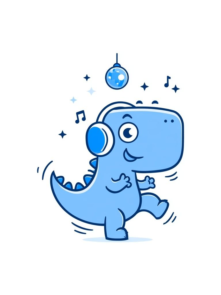Dancing Dino Kids Print. poster detail