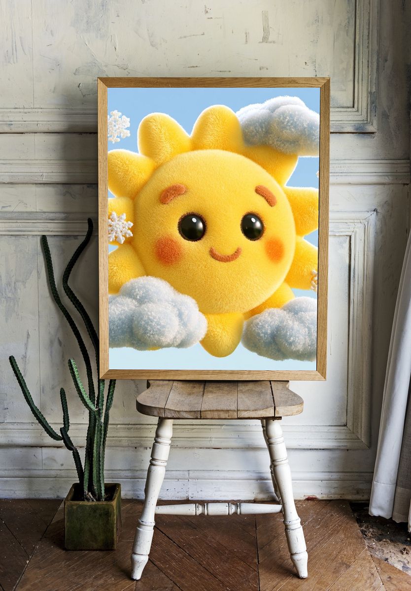 Smiling Sun Cloud Poster. — room view 1