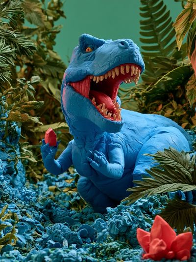 Blue Dinosaur Jungle Poster. poster