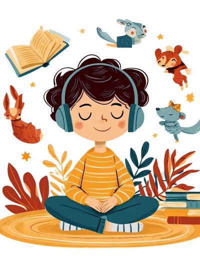 Reading Child Illustration Poster. poster