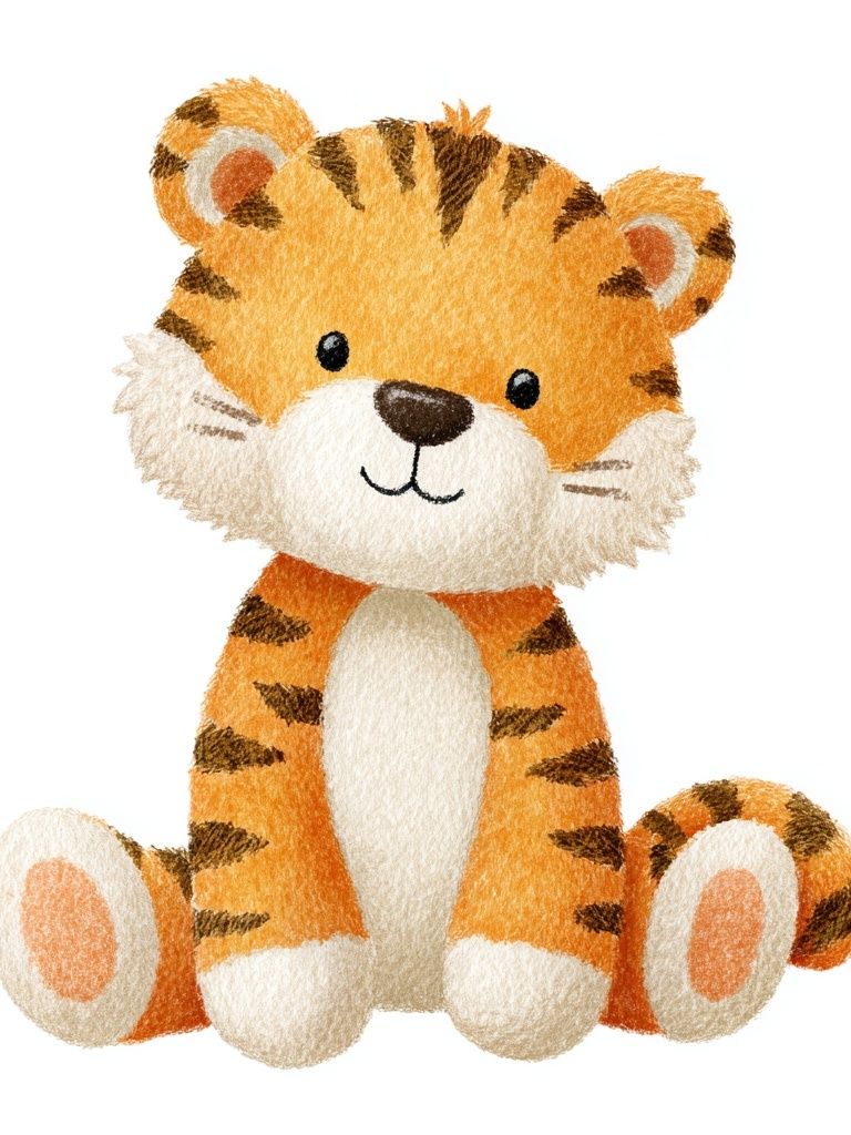 Cute Tiger Nursery Illustration Poster. poster — kids art