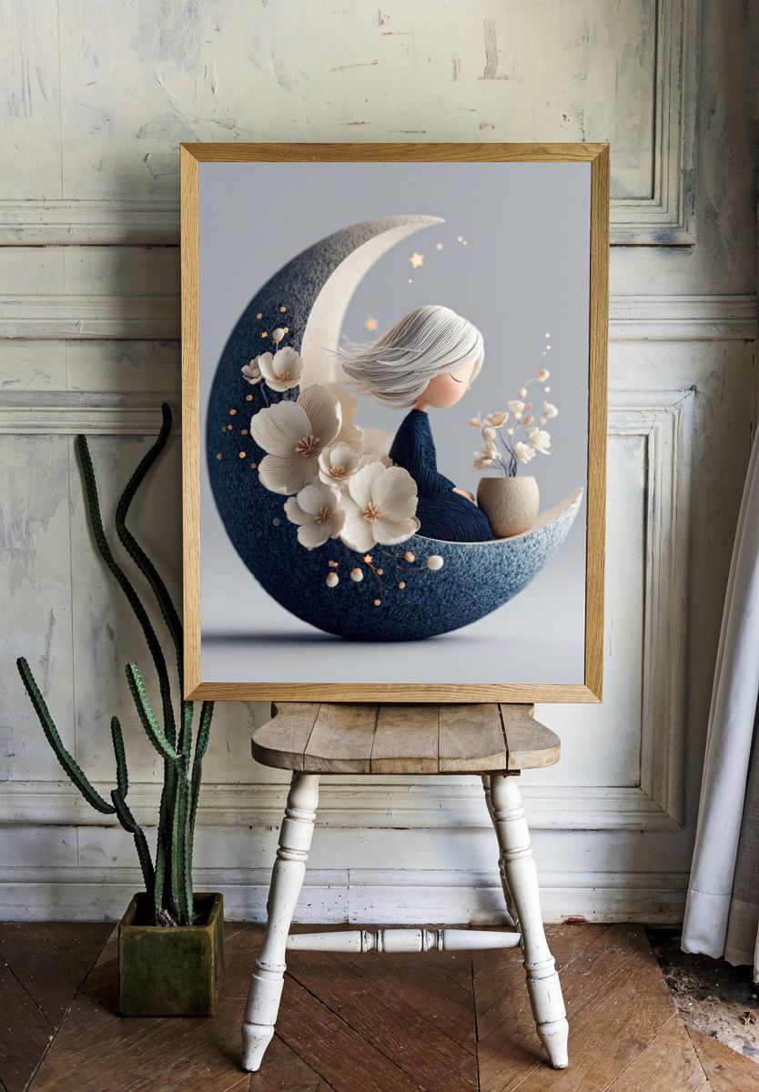Moon Girl Dreamscape Print. — room view 1