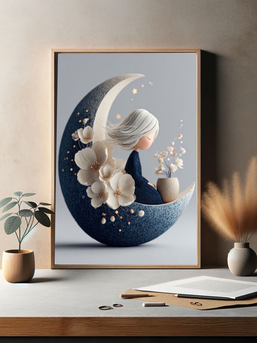 Moon Girl Dreamscape Print. — room view 2