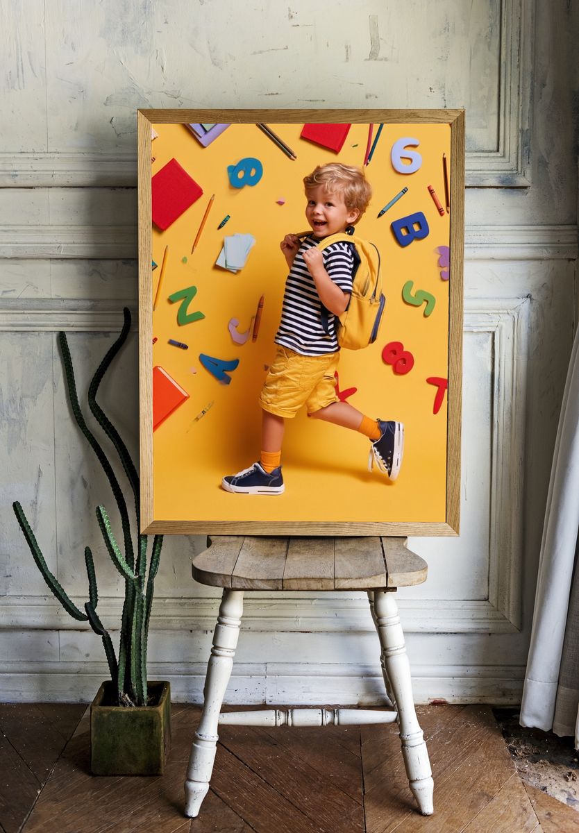 Back to School Boy Photography Poster. — room view 1