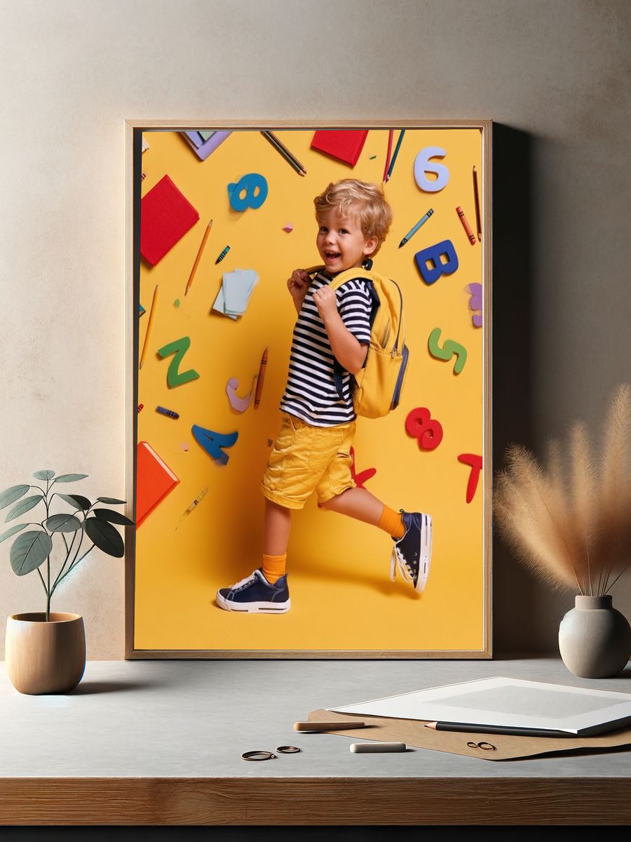 Back to School Boy Photography Poster. — room view 2