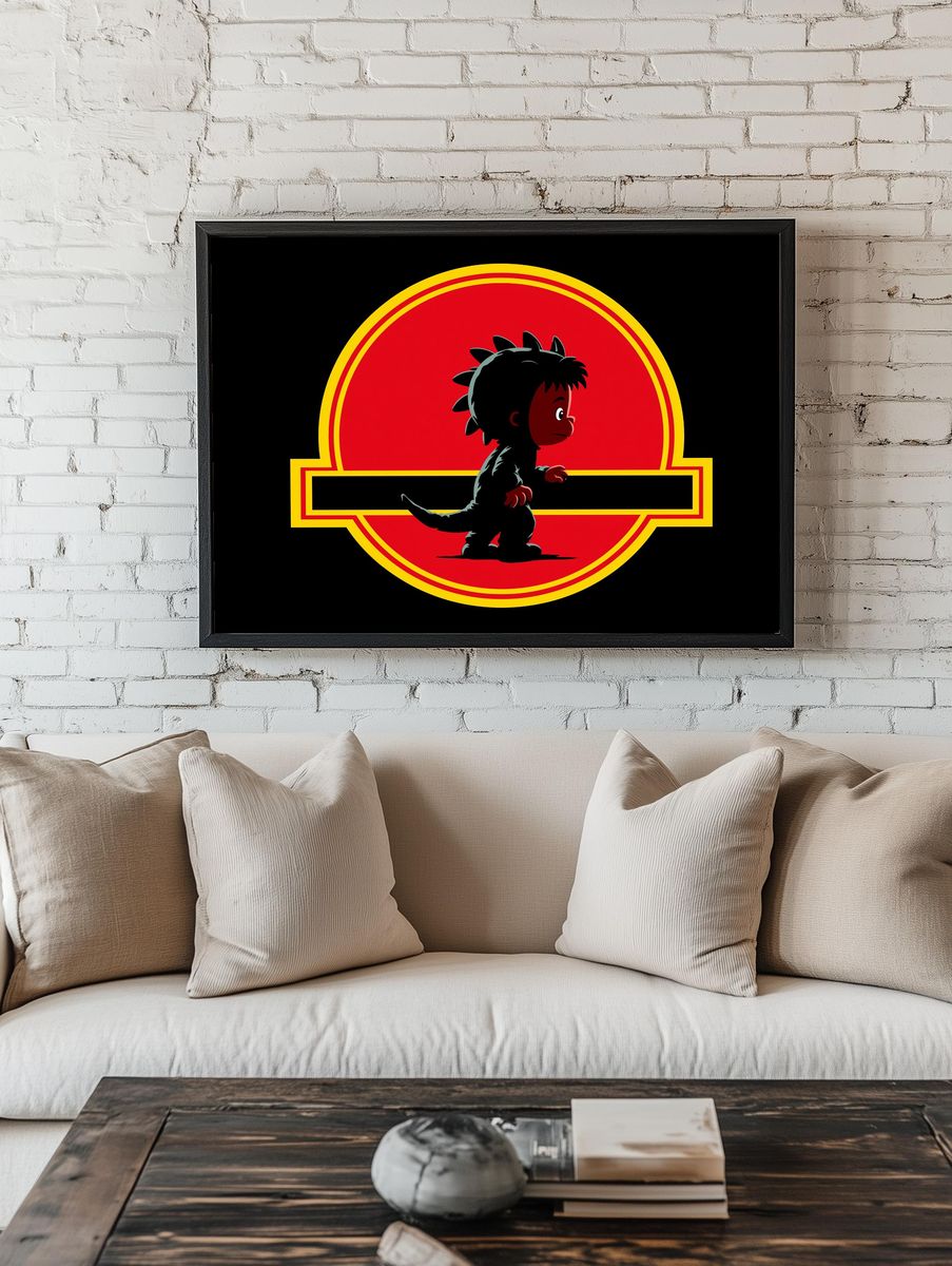 Cute Dinosaur Emblem Poster. room preview
