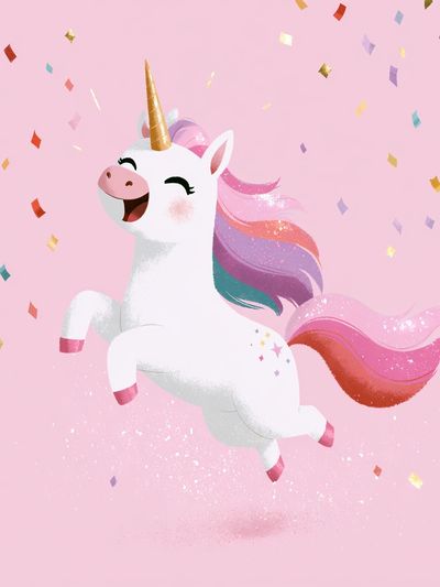 Rainbow Unicorn Celebration Poster. poster