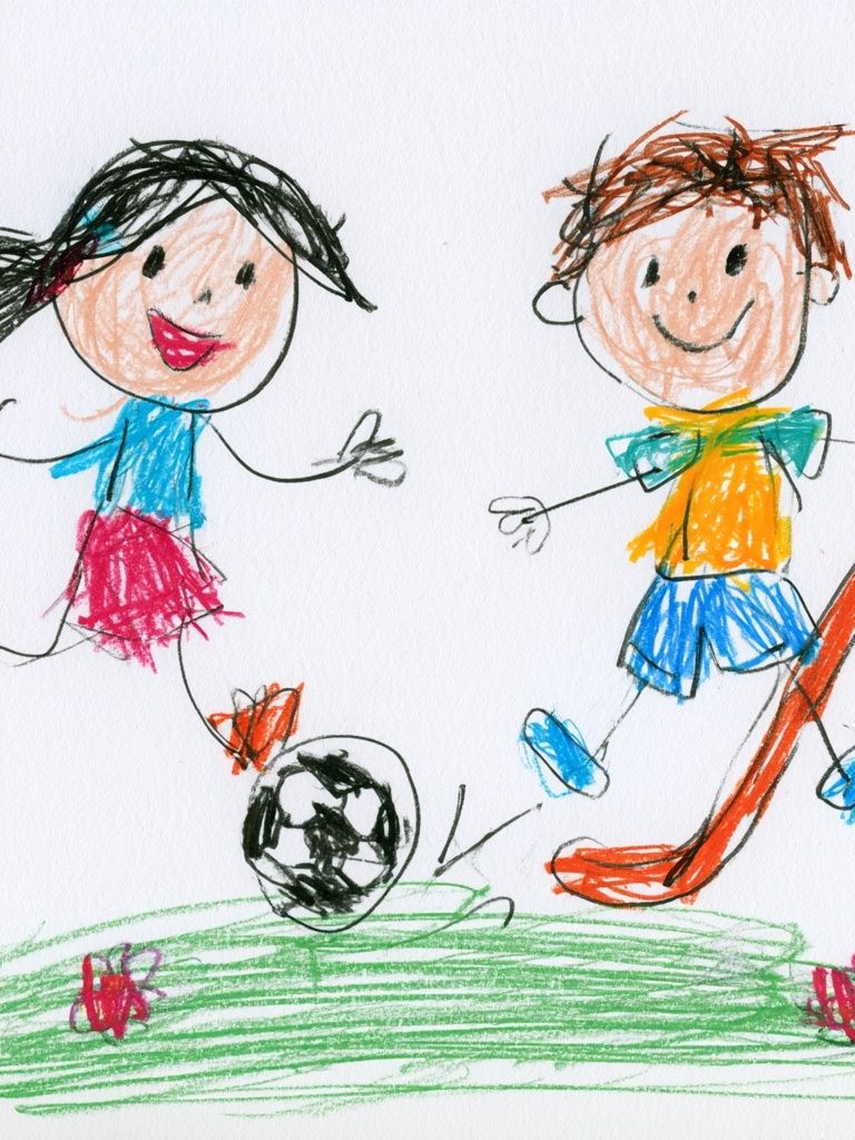 Kids Playing Soccer Illustration Poster. poster — kids art