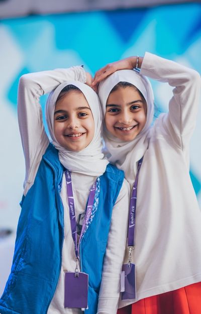 Smiling Girls at Event — Photography Print. poster print