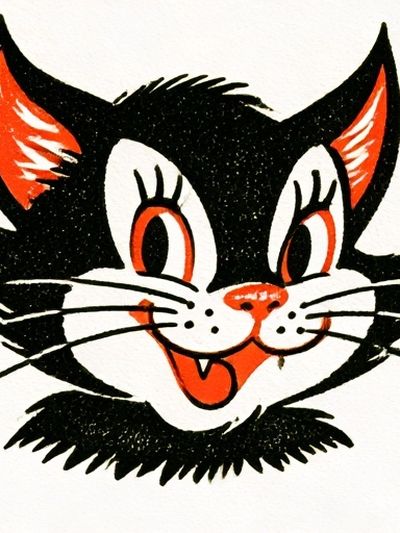 Smiling Cat Face Illustration Poster. poster