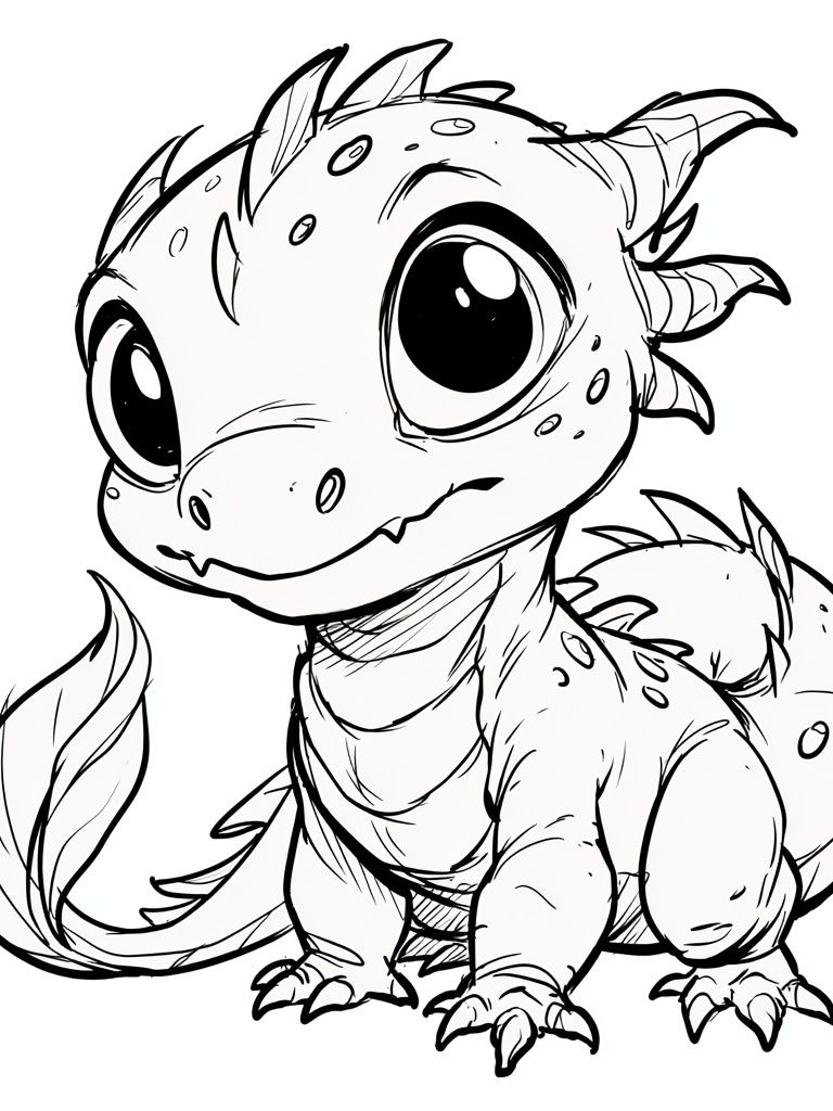 Cute Baby Dragon Illustration Poster. poster — kids art