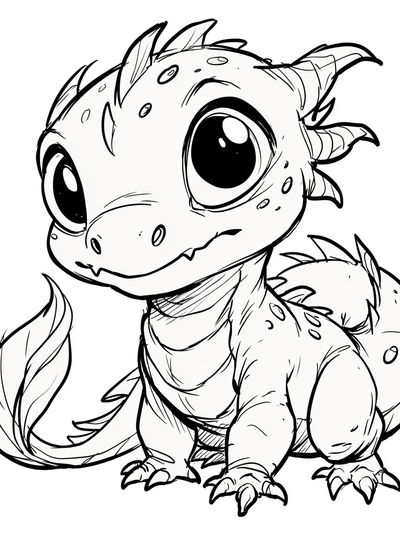 Cute Baby Dragon Illustration Poster. poster